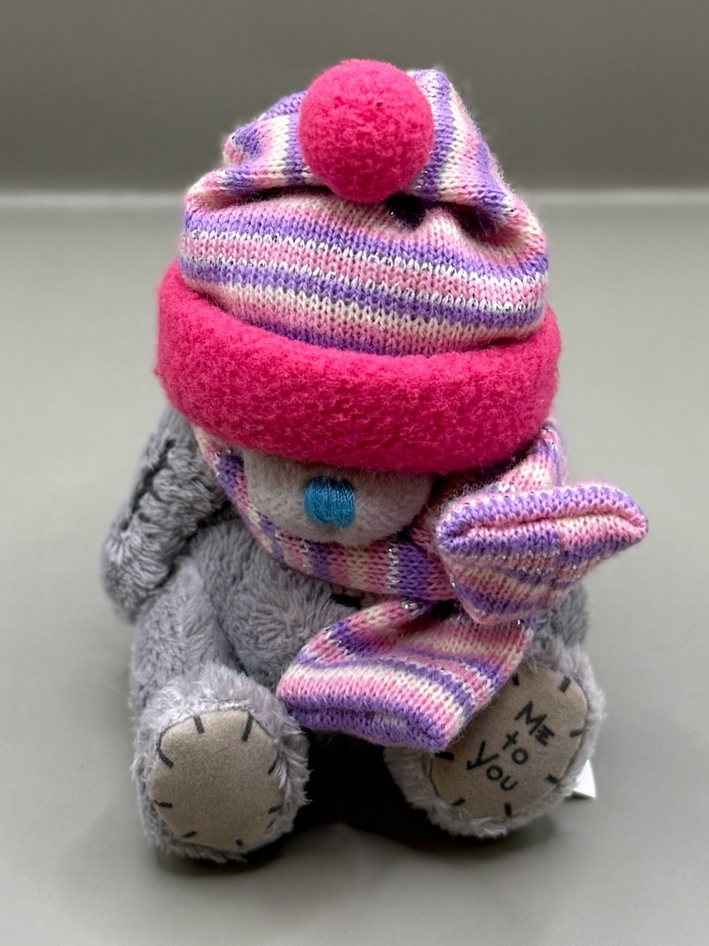 Me to You Tiny Tatty Blue Nose Friends Teddy Bear Plush Stuffed Animal Hat Scarf